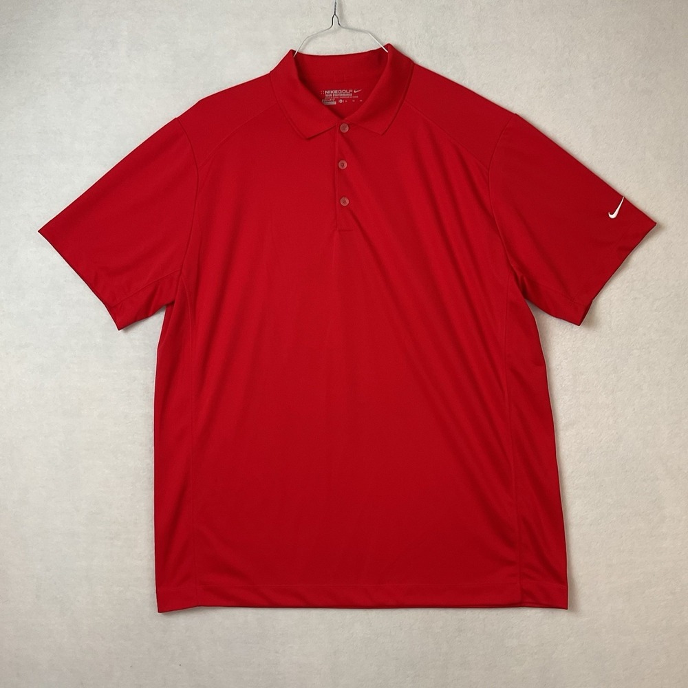 Nike Golf‎ Tour Performance Dri Fit Polo Mens XL Red Short Sleeve Shirt Collar